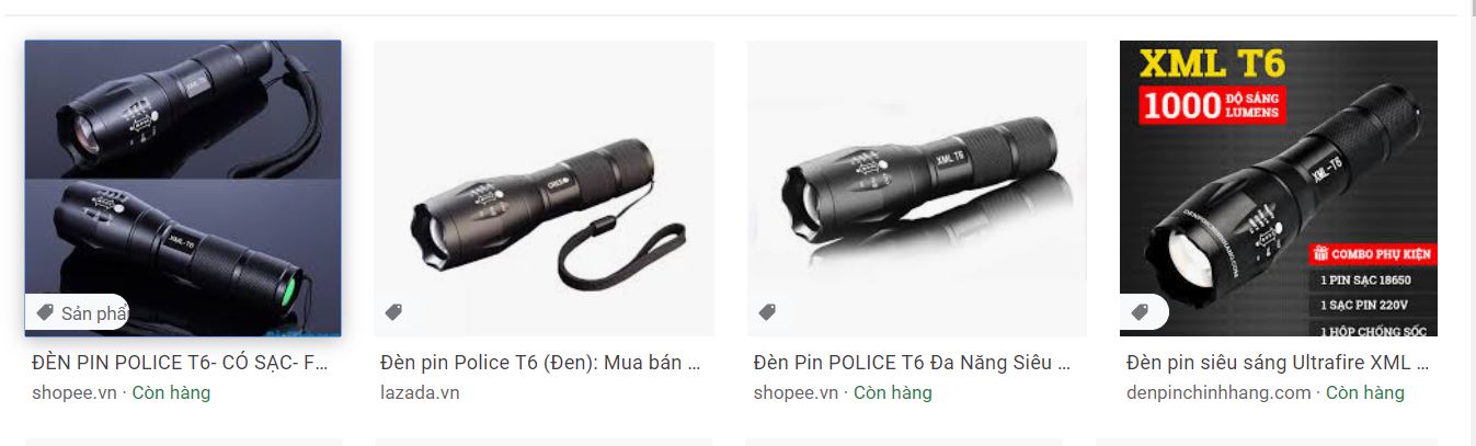 đèn pin Police T6 lừa đảo