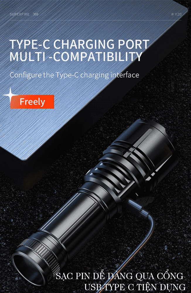 đèn pin chiếu xa SuperFire Y20